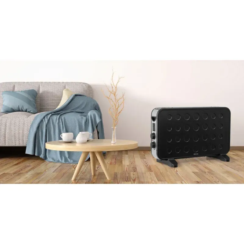 Electronice si Electrocasnice - Climatizare si sisteme de incalzire - Aparate incalzire aer - Convectoare electrice - Convector electric de podea ECG TK 2070 Negru, 2000W, 2 trepte de putere - Infinity.ro