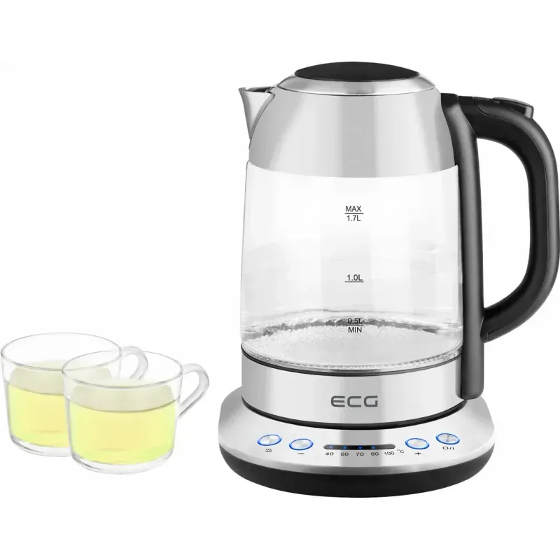 Casa si Gradina - Bucatarie si vesela - Vase pentru gatit - Ibrice - Cana electrica fierbator ECG RK 1781 glass, 1.7 L, 2200 W, 5 setari de temperatura - Infinity.ro
