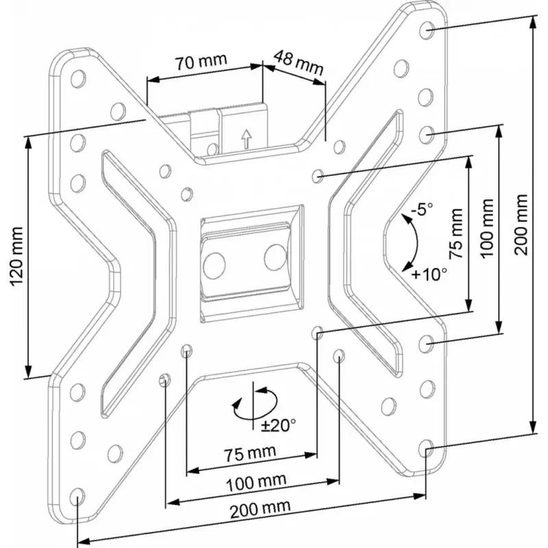 TV, Audio-Video si Foto - Accesorii TV si audio - Suporturi TV - Suport TV de perete ECG LD 174203, 17"- 42" (43 - 106 cm), inclinare 5°-10°, 25 kg, VESA - Infinity.ro