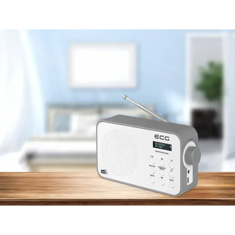 TV, Audio-Video si Foto - Portabile audio - Radio - Radio portabil ECG RD 110 DAB cu tuner DAB+ si FM, alb, 1,2 W, memorie 30 de posturi - Infinity.ro