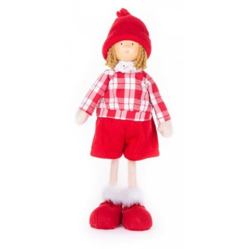 Casa si Gradina - Decoratiuni - Decoratiuni de sezon - Decoratiune Craciun, baiat in camasa cu carouri, 32 cm - Infinity.ro