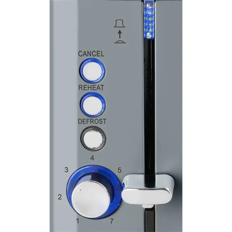 Electronice si Electrocasnice - Electrocasnice bucatarie - Preparare paine - Prajitoare de paine - Prajitor de paine ECG ST 2766 Vintage Scuro, 925 W, 2 felii, 7 niveluri de rumenire, gri - Infinity.ro