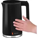 Electronice si Electrocasnice - Electrocasnice bucatarie - Preparare bauturi - Fierbatoare de apa - Fierbator electric ECG RK 1702 Safe to Touch Black, 1.7 litri, 2200 W, interior din otel inoxidabil, pereti dubli, negru - Infinity.ro