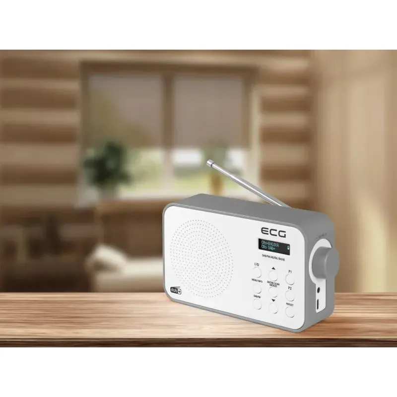 TV, Audio-Video si Foto - Portabile audio - Radio - Radio portabil ECG RD 110 DAB cu tuner DAB+ si FM, alb, 1,2 W, memorie 30 de posturi - Infinity.ro
