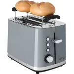 Electronice si Electrocasnice - Electrocasnice bucatarie - Preparare paine - Prajitoare de paine - Prajitor de paine ECG ST 2766 Vintage Scuro, 925 W, 2 felii, 7 niveluri de rumenire, gri - Infinity.ro