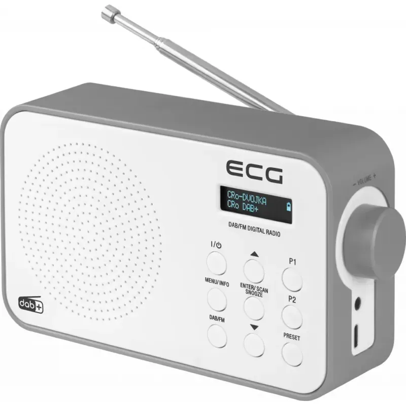 TV, Audio-Video si Foto - Portabile audio - Radio - Radio portabil ECG RD 110 DAB cu tuner DAB+ si FM, alb, 1,2 W, memorie 30 de posturi - Infinity.ro