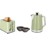 Electronice si Electrocasnice - Electrocasnice bucatarie - Preparare paine - Prajitoare de paine - Prajitor de paine ECG ST 2766 Vintage Olive, 925 W, 2 felii, 7 niveluri de rumenire, verde olive - Infinity.ro