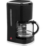 Electronice si Electrocasnice - Electrocasnice bucatarie - Preparare bauturi - Cafetiere - Cafetiera ECG KP 2150 Stripe, 980 W, 1.5 litri, preparare pana la 10 cesti de cafea odata, sistem drip-stop, negru - Infinity.ro