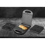 Electronice si Electrocasnice - Electrocasnice bucatarie - Preparare paine - Sandwich-maker - Sandwich maker grill ECG S 4310, 1200 W, 3 tipuri de placi interschimbabile 23 x 23 cm, unghi deschidere 105° - Infinity.ro