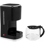 Electronice si Electrocasnice - Electrocasnice bucatarie - Preparare bauturi - Cafetiere - Cafetiera ECG KP 2150 Stripe, 980 W, 1.5 litri, preparare pana la 10 cesti de cafea odata, sistem drip-stop, negru - Infinity.ro