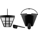 Electronice si Electrocasnice - Electrocasnice bucatarie - Preparare bauturi - Cafetiere - Cafetiera ECG KP 2150 Stripe, 980 W, 1.5 litri, preparare pana la 10 cesti de cafea odata, sistem drip-stop, negru - Infinity.ro