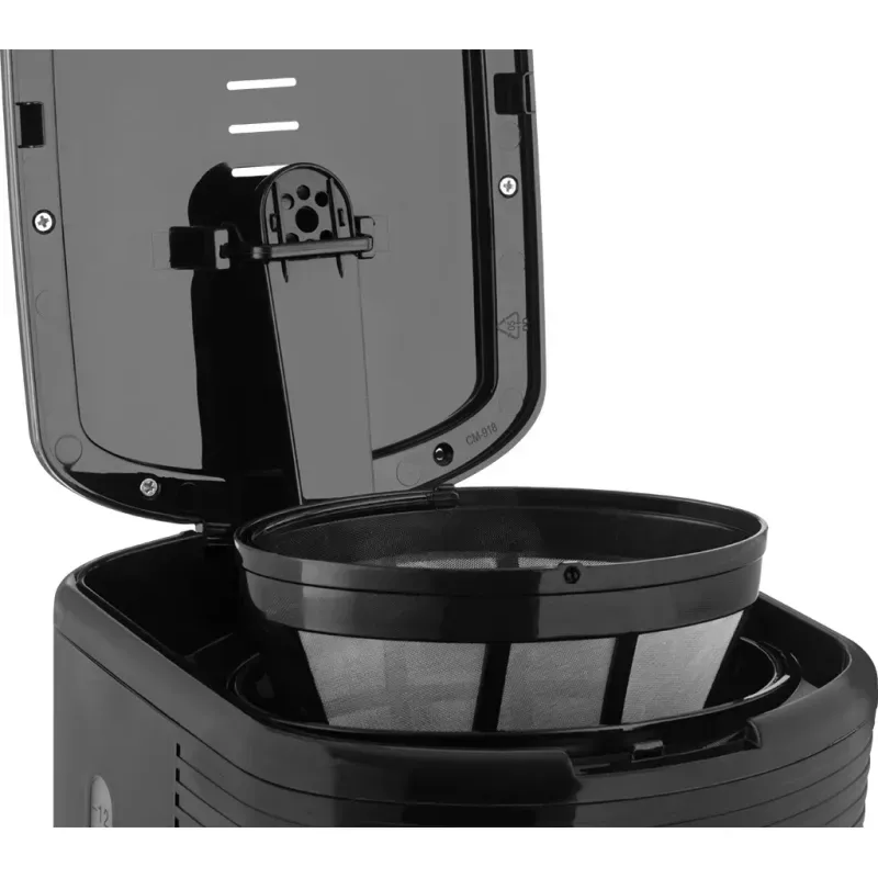 Electronice si Electrocasnice - Electrocasnice bucatarie - Preparare bauturi - Cafetiere - Cafetiera ECG KP 2150 Stripe, 980 W, 1.5 litri, preparare pana la 10 cesti de cafea odata, sistem drip-stop, negru - Infinity.ro