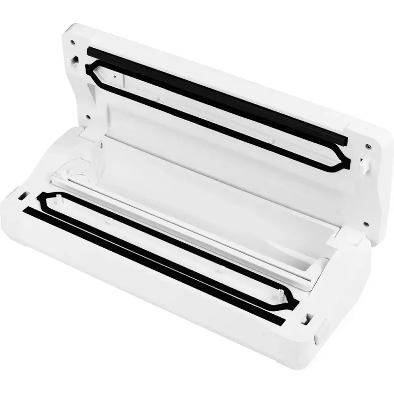 Electronice si Electrocasnice - Electrocasnice bucatarie - Mixere, tocatoare & roboti de bucatarie - Aparate de vidat - Aparat de vidat alimente ECG VacuFresh, 100 W, 30 cm, putere compresor 7-9 l/min, 5 pungi incluse - Infinity.ro