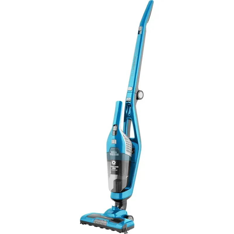 Electronice si Electrocasnice - Ingrijirea locuintei - Aspiratoare - Aspirator vertical portabil 2in1 ECG VT 4520 Bruno, 90 W, baterie Li-Ion 18.5 V, sistem de filtrare cyclonic, albastru - Infinity.ro