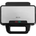 Electronice si Electrocasnice - Electrocasnice bucatarie - Preparare paine - Sandwich-maker - Sandwich maker ECG S 2120 Grande, 900 W, 4 sandvisuri triunghiulare, design din otel inoxidabil si plastic - Infinity.ro