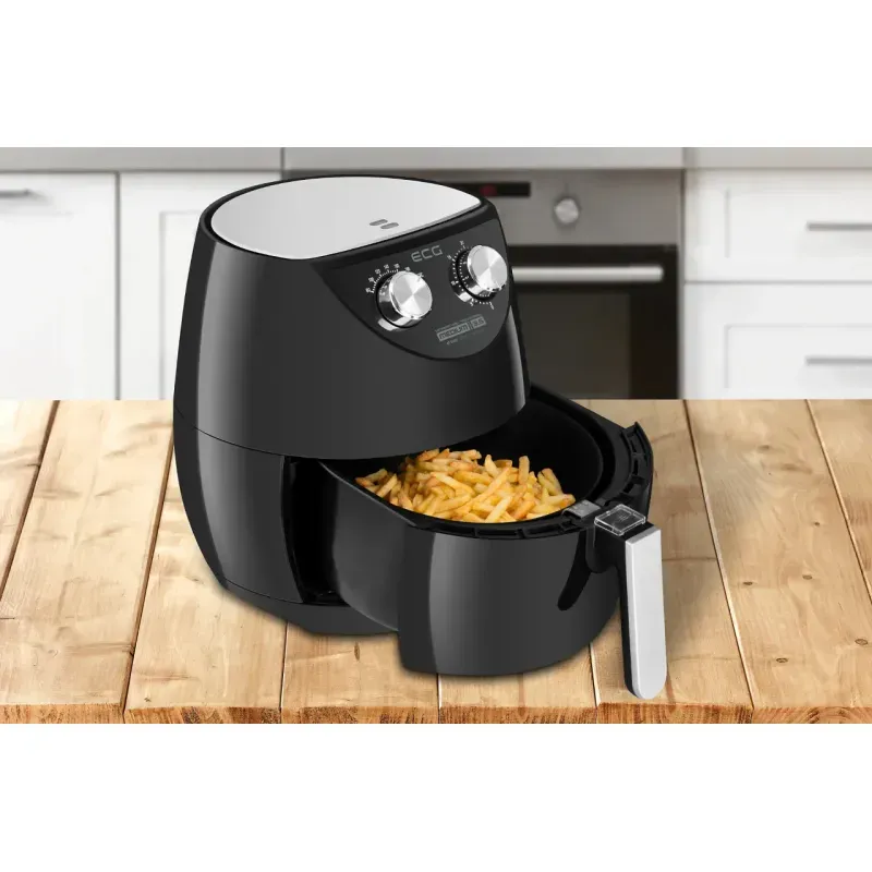 Electronice si Electrocasnice - Electrocasnice bucatarie - Aparate de gatit & desert - Friteuze - Friteuza cu aer cald ECG AF 3500, 3.5 L, 1500 W, control temperatura 80-200°C - Infinity.ro