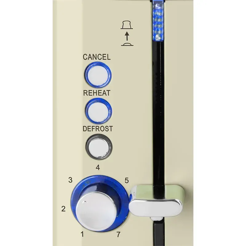 Electronice si Electrocasnice - Electrocasnice bucatarie - Preparare paine - Prajitoare de paine - Prajitor de paine ECG ST 2766 Vintage Vanilla, 925 W, 2 felii, 7 niveluri de rumenire, crem - Infinity.ro