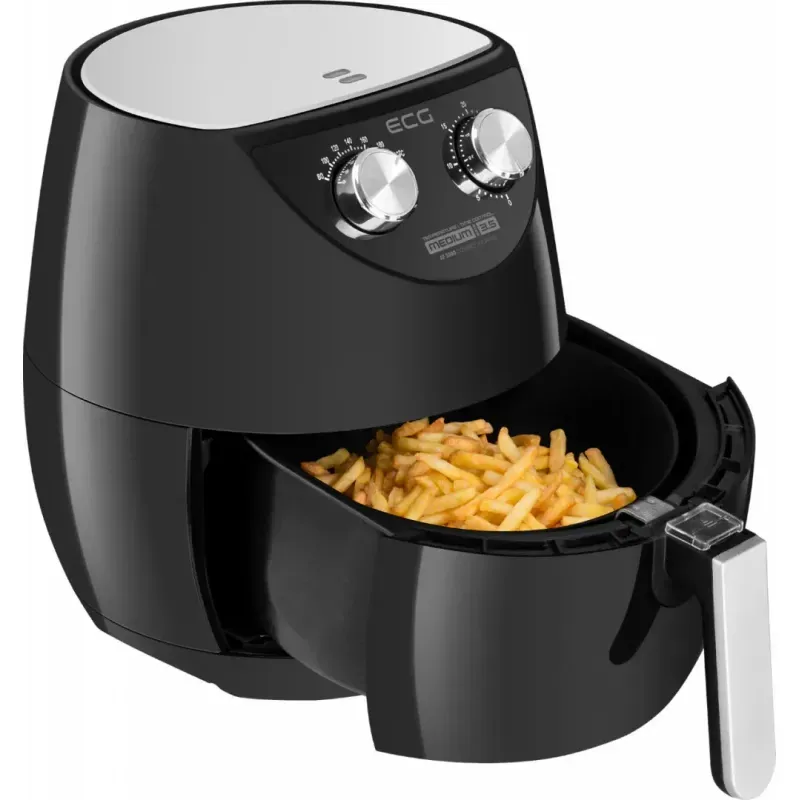 Electronice si Electrocasnice - Electrocasnice bucatarie - Aparate de gatit & desert - Friteuze - Friteuza cu aer cald ECG AF 3500, 3.5 L, 1500 W, control temperatura 80-200°C - Infinity.ro