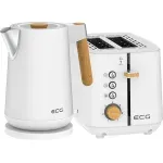 Electronice si Electrocasnice - Electrocasnice bucatarie - Preparare paine - Prajitoare de paine - Prajitor de paine ECG ST 2768 Timber White, 925 W, 2 felii, 7 trepte, otel inoxidabil, elemente din lemn, alb - Infinity.ro