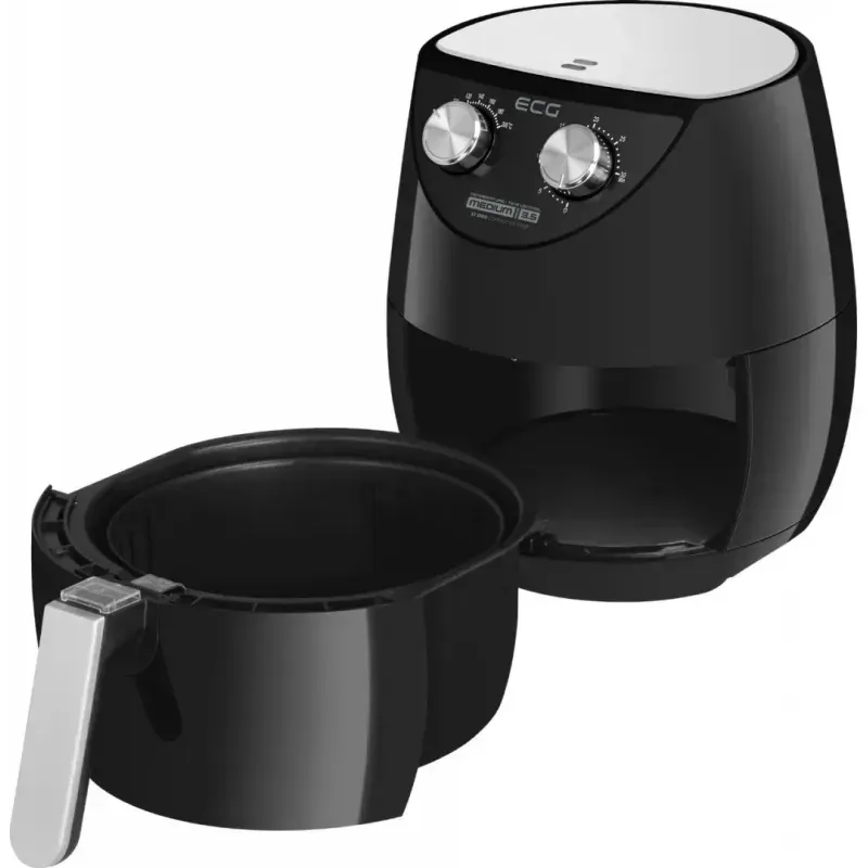 Electronice si Electrocasnice - Electrocasnice bucatarie - Aparate de gatit & desert - Friteuze - Friteuza cu aer cald ECG AF 3500, 3.5 L, 1500 W, control temperatura 80-200°C - Infinity.ro