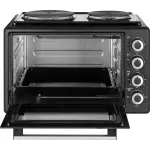 Electronice si Electrocasnice - Aragazuri, cuptoare si hote - Cuptoare - Cuptoare electrice - Cuptor electric ECG ETH 3501B, 35 litri, 1400 W, 2 plite, iluminare interioara, 90-250°C, negru - Infinity.ro