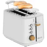 Electronice si Electrocasnice - Electrocasnice bucatarie - Preparare paine - Prajitoare de paine - Prajitor de paine ECG ST 2768 Timber White, 925 W, 2 felii, 7 trepte, otel inoxidabil, elemente din lemn, alb - Infinity.ro