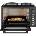 Electronice si Electrocasnice - Aragazuri, cuptoare si hote - Cuptoare - Cuptoare electrice - Cuptor electric ECG ETH 3501B, 35 litri, 1400 W, 2 plite, iluminare interioara, 90-250°C, negru - Infinity.ro