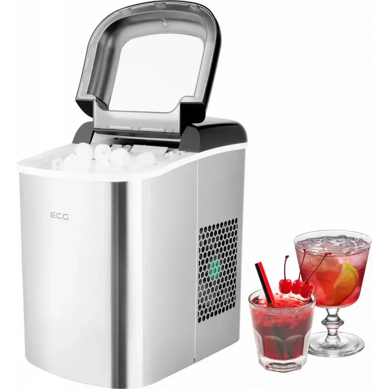 Electronice si Electrocasnice - Electrocasnice bucatarie - Preparare bauturi - Fierbatoare de apa - Aparat de facut cuburi de gheata ECG ICM 1253 Iceman, rezervor 2 litri, 120 W, otel inoxidabil - Infinity.ro