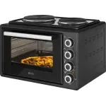 Electronice si Electrocasnice - Aragazuri, cuptoare si hote - Cuptoare - Cuptoare electrice - Cuptor electric ECG ETH 3501B, 35 litri, 1400 W, 2 plite, iluminare interioara, 90-250°C, negru - Infinity.ro