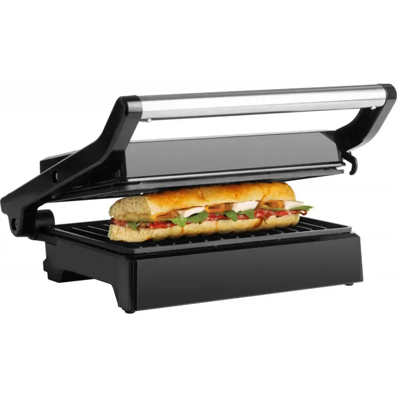 Electronice si Electrocasnice - Electrocasnice bucatarie - Preparare paine - Sandwich-maker - Sandwich maker si grill ECG S 3070 Panini Power, 1500 W, deschidere 180°, placi nonaderente - Infinity.ro