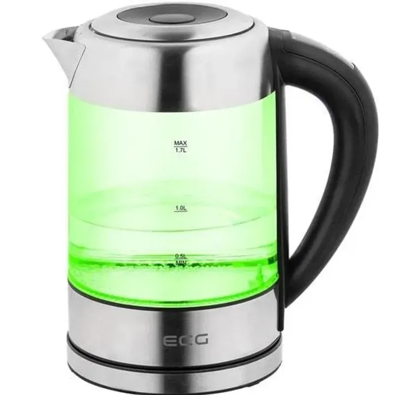 Casa si Gradina - Bucatarie si vesela - Vase pentru gatit - Ibrice - Cana fierbator din sticla ECG RK 1777 iluminare colora, 1,7 L, 2200 W, LED - Infinity.ro