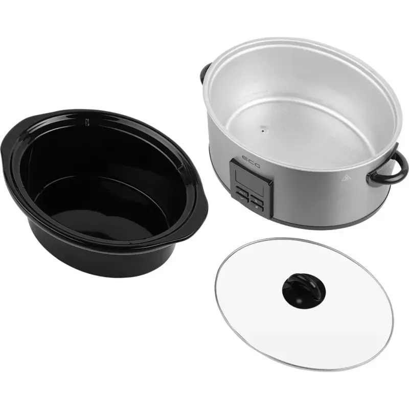 Casa si Gradina - Bucatarie si vesela - Vase pentru gatit - Oale si cratite - Oala electrica Slow cooker ECG PH 5510 Rider, 5.5 litri, 240 W, vas ceramic, timer, afisaj LED - Infinity.ro
