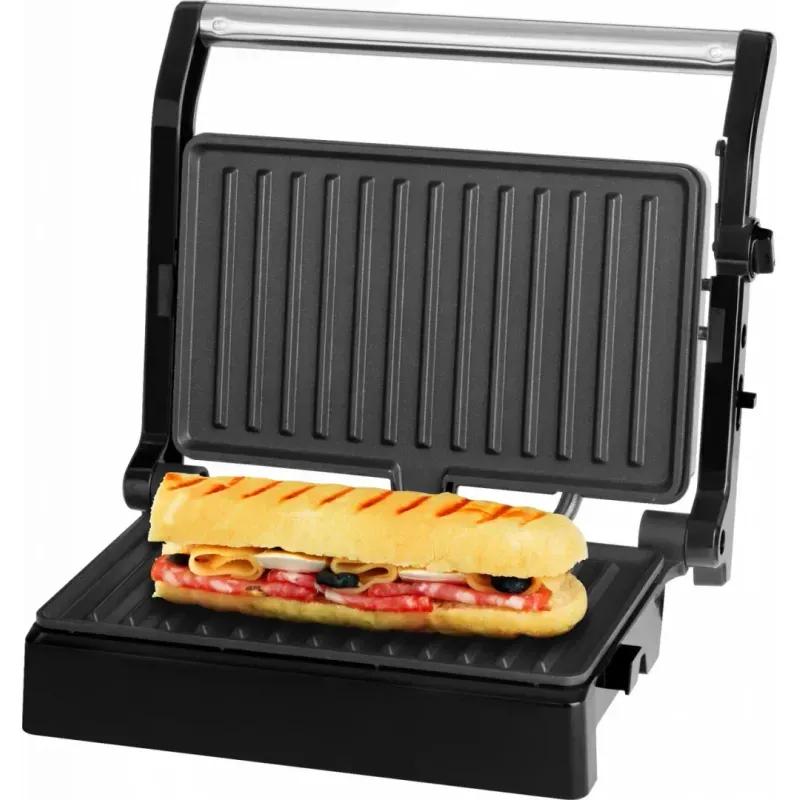 Electronice si Electrocasnice - Electrocasnice bucatarie - Preparare paine - Sandwich-maker - Sandwich maker si grill ECG S 3070 Panini Power, 1500 W, deschidere 180°, placi nonaderente - Infinity.ro