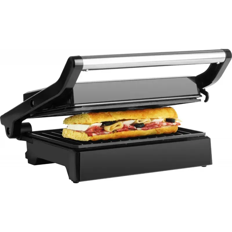 Electronice si Electrocasnice - Electrocasnice bucatarie - Preparare paine - Sandwich-maker - Sandwich maker si grill ECG S 3070 Panini Power, 1500 W, deschidere 180°, placi nonaderente - Infinity.ro