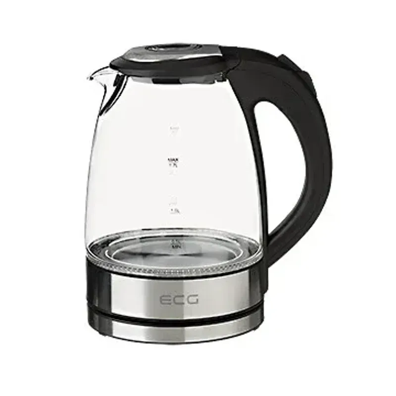 Casa si Gradina - Bucatarie si vesela - Vase pentru gatit - Ibrice - Cana electrica fierbator din sticla ECG RK 1776 Glass, 1,7 L, 2200 W, lumina albastra de fundal - Infinity.ro