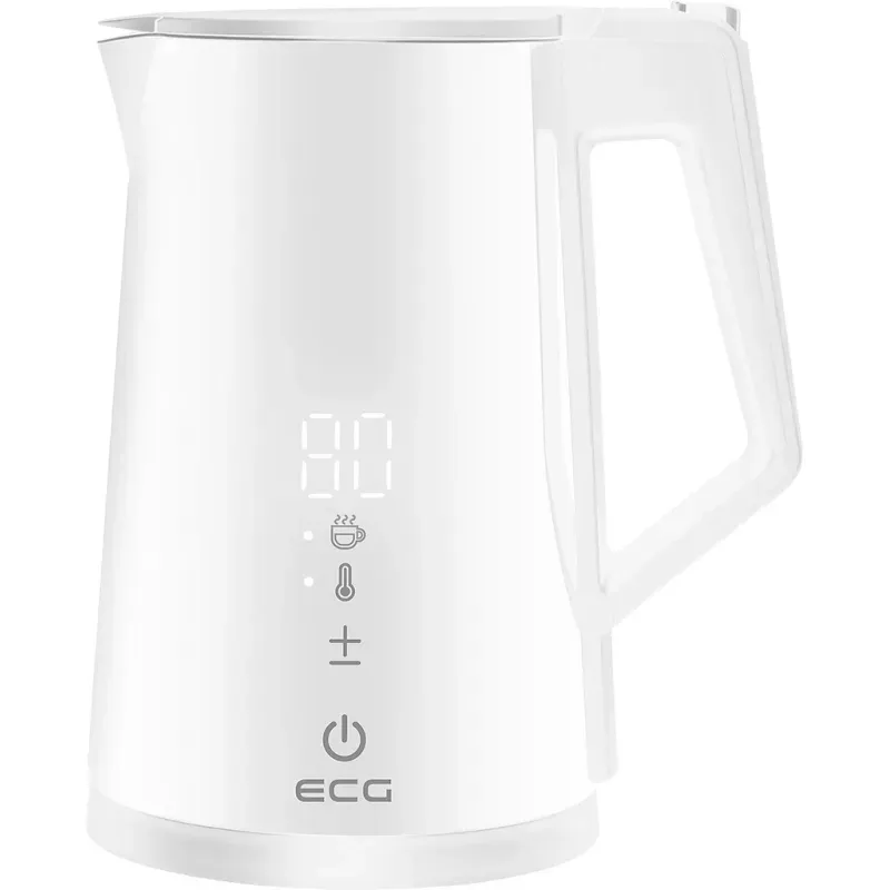 Casa si Gradina - Bucatarie si vesela - Vase pentru gatit - Ibrice - Cana electrica fierbator ECG RK 1893 Digitouch White, 2200 W, 1,7 litri, pereti dubli, control tactil, alb - Infinity.ro