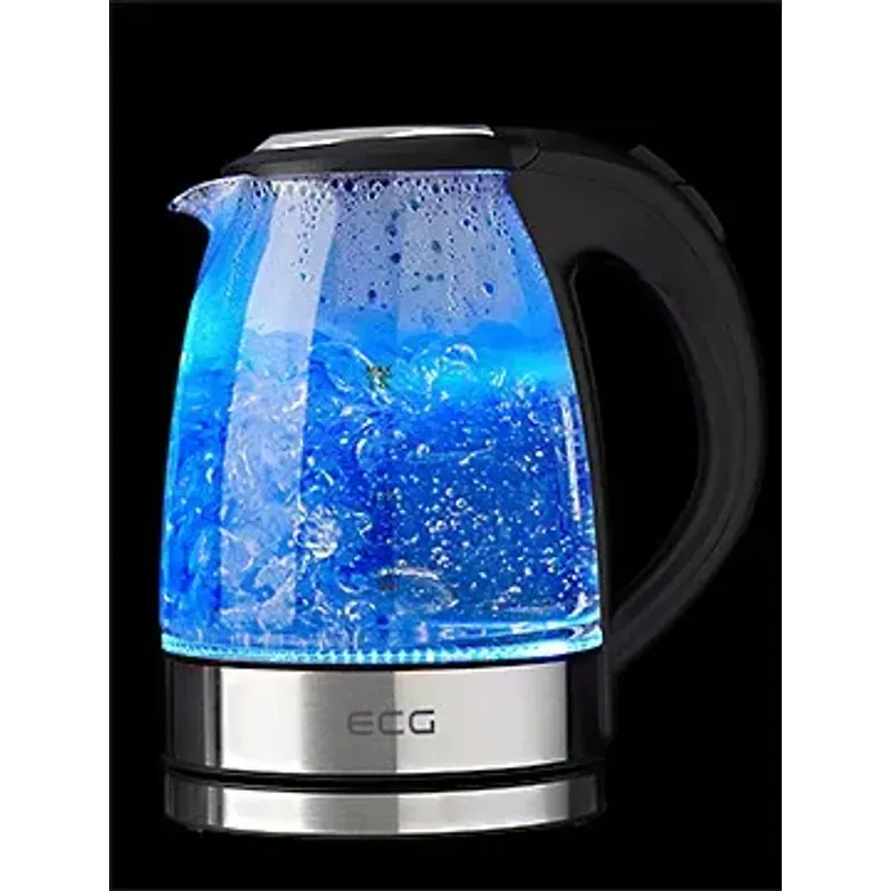 Casa si Gradina - Bucatarie si vesela - Vase pentru gatit - Ibrice - Cana electrica fierbator din sticla ECG RK 1776 Glass, 1,7 L, 2200 W, lumina albastra de fundal - Infinity.ro