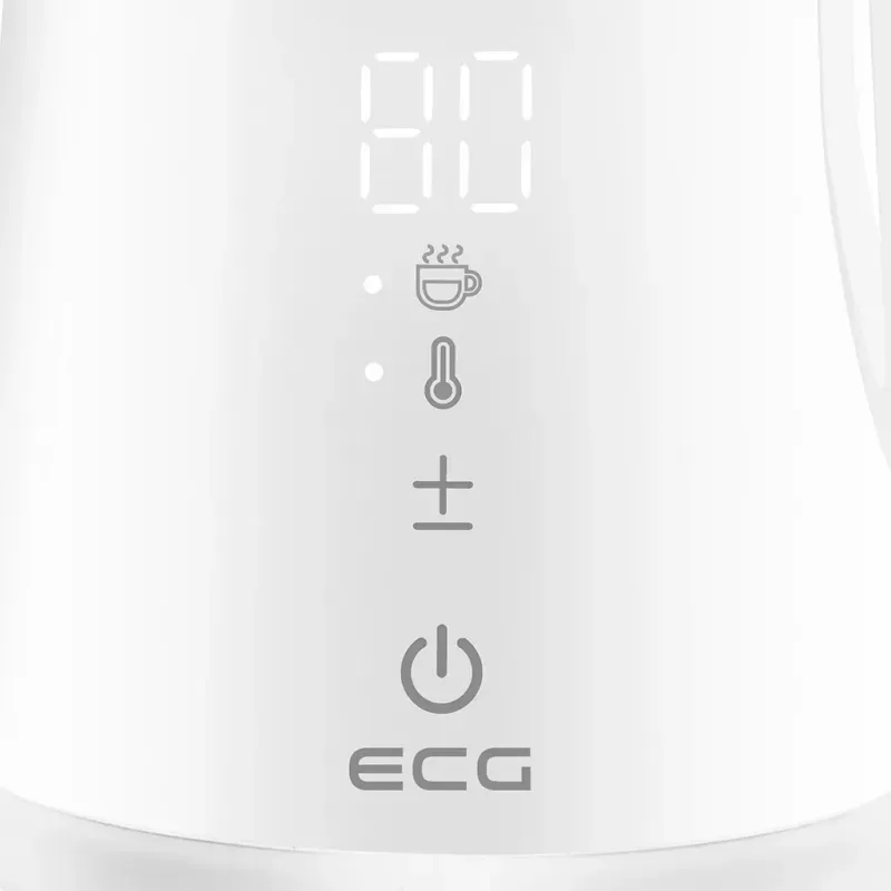 Casa si Gradina - Bucatarie si vesela - Vase pentru gatit - Ibrice - Cana electrica fierbator ECG RK 1893 Digitouch White, 2200 W, 1,7 litri, pereti dubli, control tactil, alb - Infinity.ro