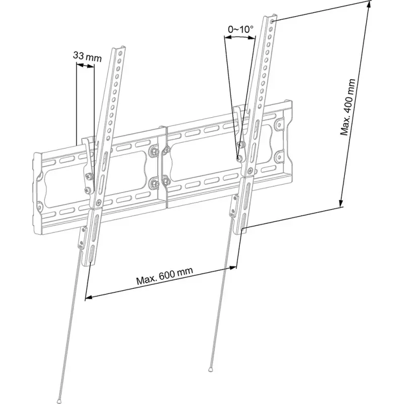 TV, Audio-Video si Foto - Accesorii TV si audio - Suporturi TV - Suport TV de perete ECG LD 326501, 32″- 65″ (81 – 165 cm), inclinare 5°-10°, 75 kg, VESA - Infinity.ro