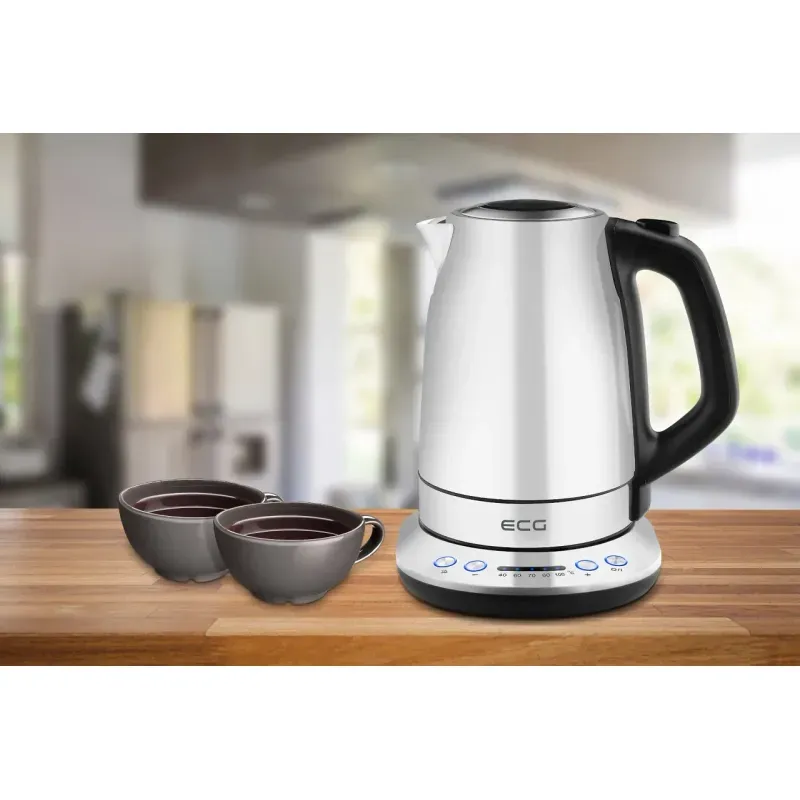Casa si Gradina - Bucatarie si vesela - Vase pentru gatit - Ibrice - Cana electrica fierbator ECG RK 1791, 1.7L, 2200 W, otel inoxidabil, 5 setari de temperatura - Infinity.ro