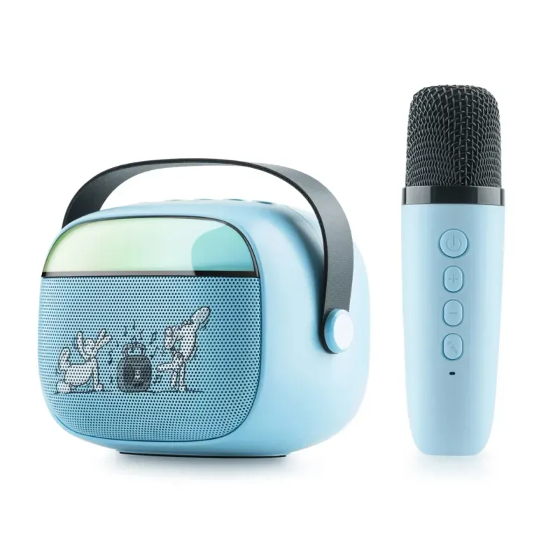 TV, Audio-Video si Foto - Portabile audio - Boxe portabile - Boxa portabila pentru copii GoGEN BOB si BOBEK PARTY, 3.2 W, USB, Micro SD, microfon fara fir, 3.7V/1200mAh, albastru - Infinity.ro