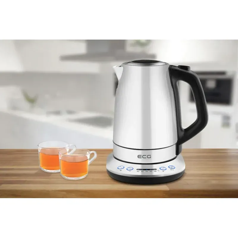 Casa si Gradina - Bucatarie si vesela - Vase pentru gatit - Ibrice - Cana electrica fierbator ECG RK 1791, 1.7L, 2200 W, otel inoxidabil, 5 setari de temperatura - Infinity.ro