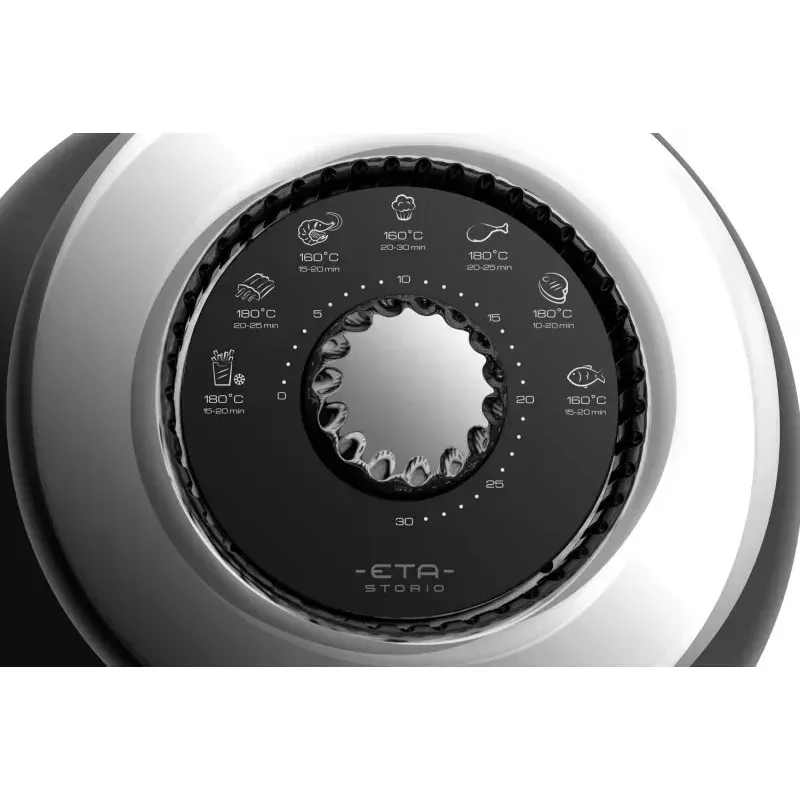 Electronice si Electrocasnice - Electrocasnice bucatarie - Aparate de gatit & desert - Friteuze - Friteuza cu aer fierbinte ETA Storio 6172 90020, 1350 W, 3 litri, 80-200 ° C, design retro, negru - Infinity.ro