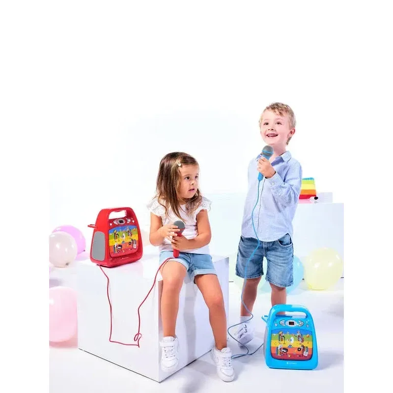 TV, Audio-Video si Foto - Audio Hi-Fi - Sisteme audio wireless - CD player cu Bluetooth si functie karaoke GoGEN DECKO, USB, MP3, Microfon, Rosu - Infinity.ro