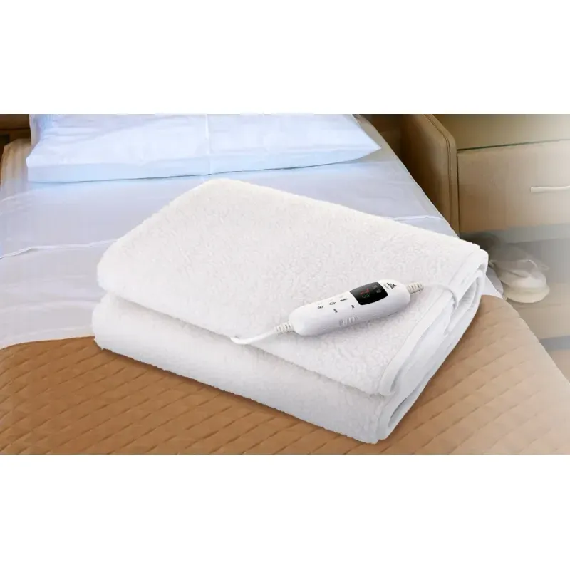 Casa si Gradina - Textile si covoare - Pături și cuverturi - Pături - Patura cu incalzire electrica ETA Shawn 5325, 80x160 cm, 60 W, 9 niveluri de temperatura, alba - Infinity.ro