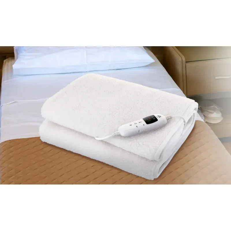 Casa si Gradina - Textile si covoare - Pături și cuverturi - Pături - Patura cu incalzire electrica ETA Shawn 5325, 80x160 cm, 60 W, 9 niveluri de temperatura, alba - Infinity.ro