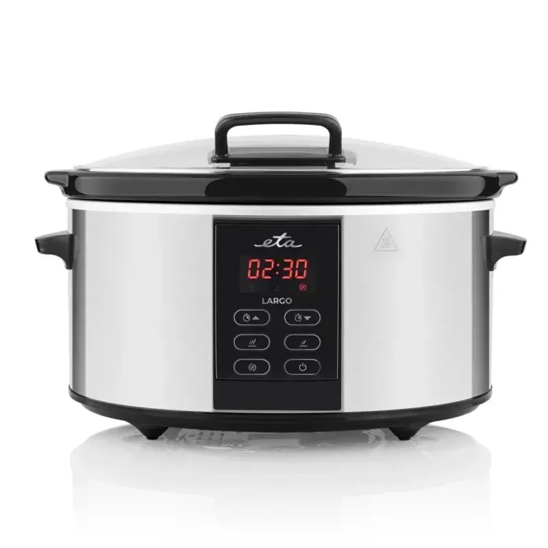 Casa si Gradina - Bucatarie si vesela - Vase pentru gatit - Oale si cratite - Oala electrica pentru gatire lenta ETA Largo 2138 90000, 6 litri, 245 W, design din otel inoxidabil, afisaj LED - Infinity.ro