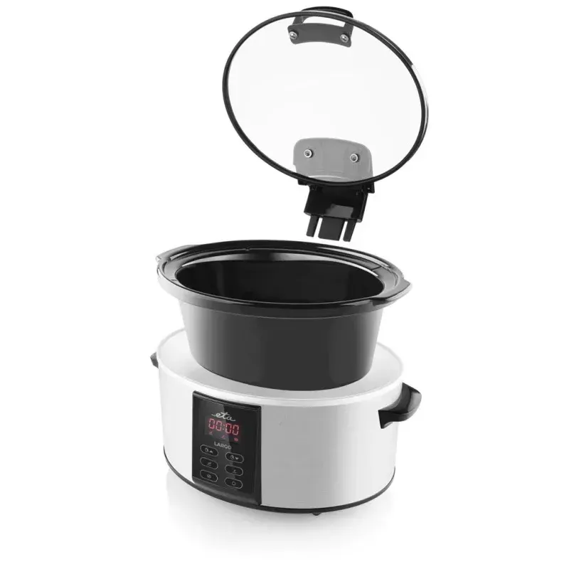 Casa si Gradina - Bucatarie si vesela - Vase pentru gatit - Oale si cratite - Oala electrica pentru gatire lenta ETA Largo 2138 90000, 6 litri, 245 W, design din otel inoxidabil, afisaj LED - Infinity.ro