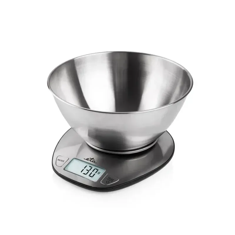 Electronice si Electrocasnice - Electrocasnice bucatarie - Mixere, tocatoare & roboti de bucatarie - Cantare de bucatarie - Cantar de bucatarie ETA DORI 6778, 5 Kg, precizie 1g, TARA, otel inoxidabil - Infinity.ro