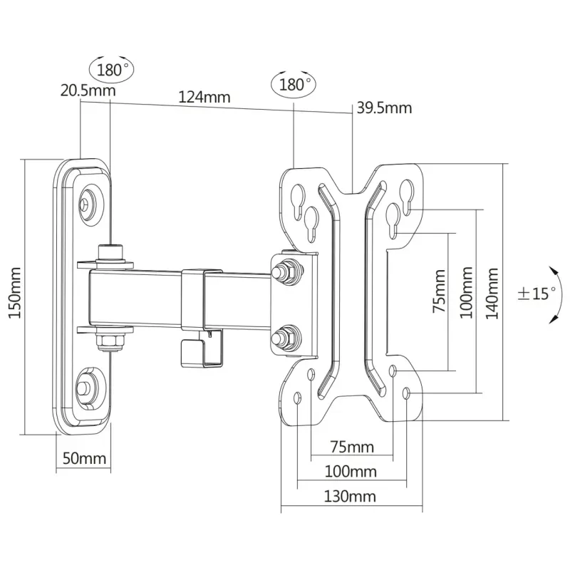 TV, Audio-Video si Foto - Accesorii TV si audio - Suporturi TV - Suport TV reglabil GoGEN S, diagonala 13" la 27" (33-68 cm), 30 Kg, VESA, rotire si inclinare, negru - Infinity.ro